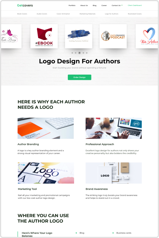 Getcovers — Логотипи для авторів