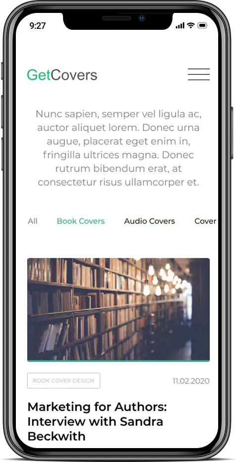 Getcovers — мобільна версія 2